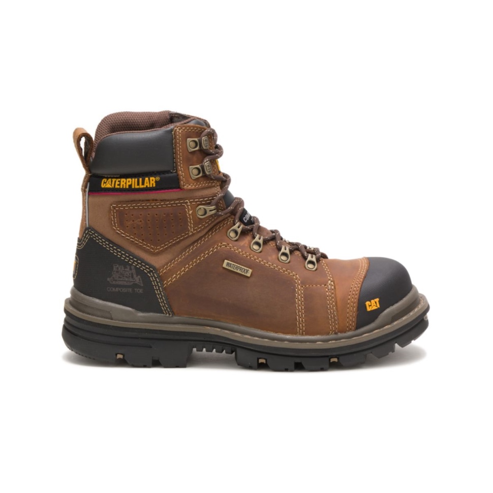 Beige Foncé Hauler 6 \chaussures De Chat De Botte De Travail à Bout Composite Imperméable Pour Hommes
