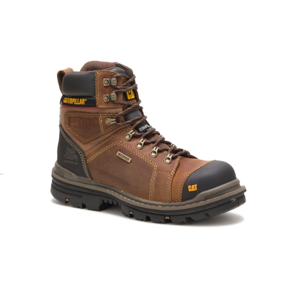 Beige Foncé Hauler 6 \chaussures De Chat De Botte De Travail à Bout Composite Imperméable Pour Hommes