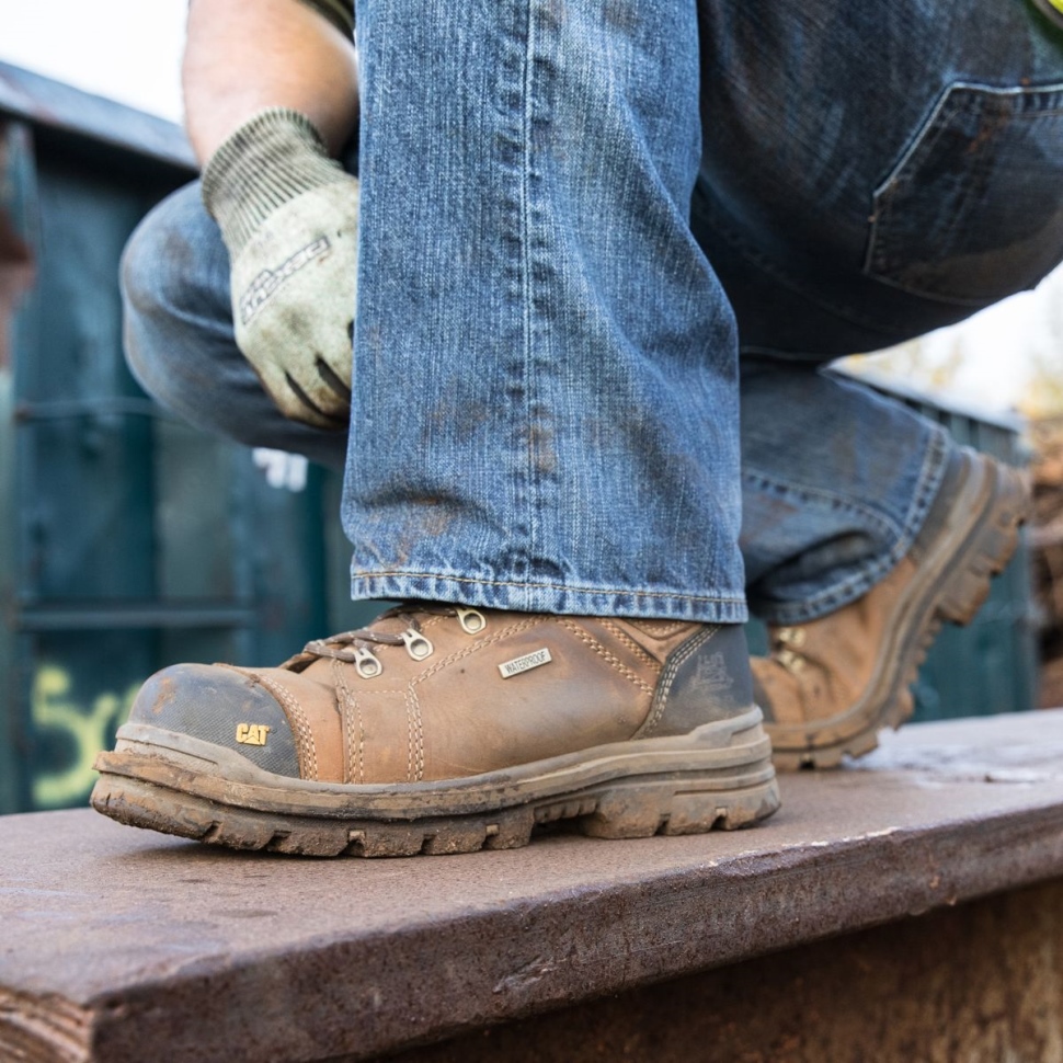 Beige Foncé Hauler 6 \chaussures De Chat De Botte De Travail à Bout Composite Imperméable Pour Hommes