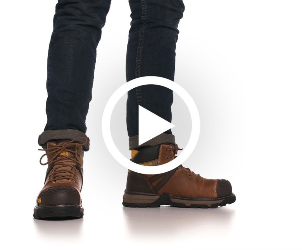 Beige Foncé Pelle Pour Hommes Superlite Imperméable à L\eau Bottes De Travail Chaussures De Chat