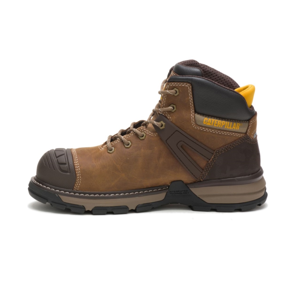 Beige Foncé Pelle Pour Hommes Superlite Imperméable à L\eau Bottes De Travail Chaussures De Chat