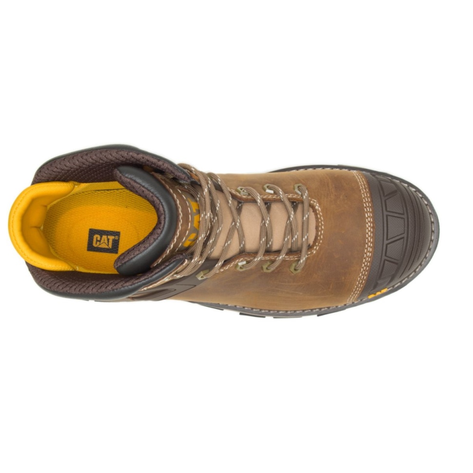 Beige Foncé Pelle Pour Hommes Superlite Imperméable à L\eau Bottes De Travail Chaussures De Chat