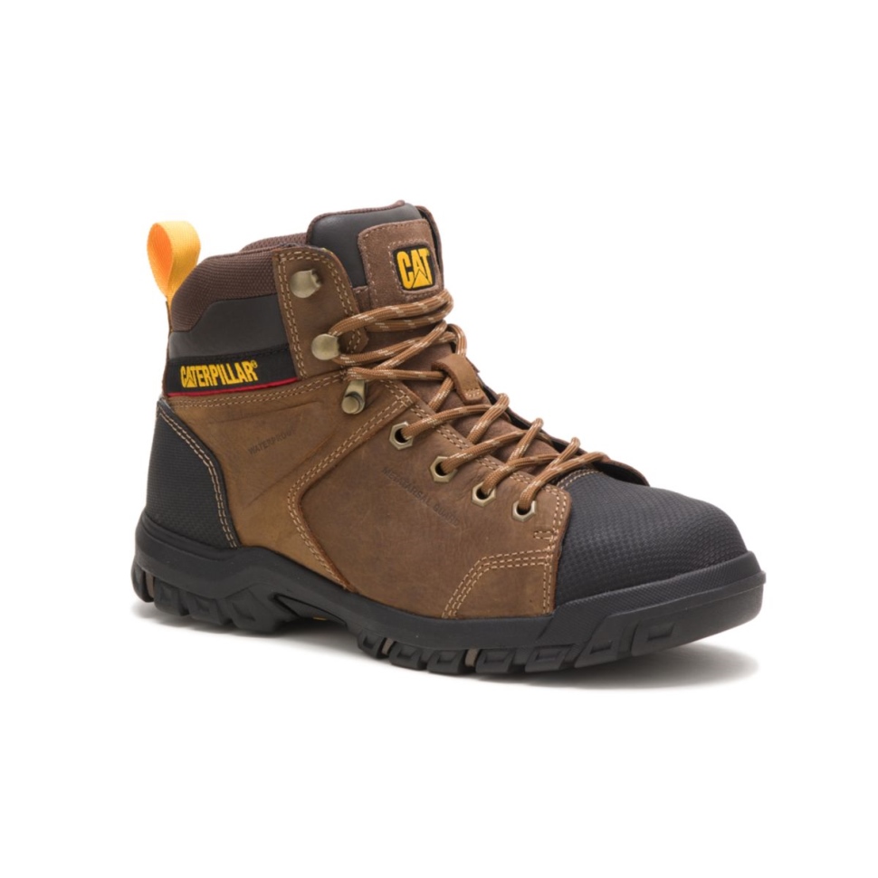 Botte De Travail En Acier à Bout En Acier Pour Femme Marron Véritable