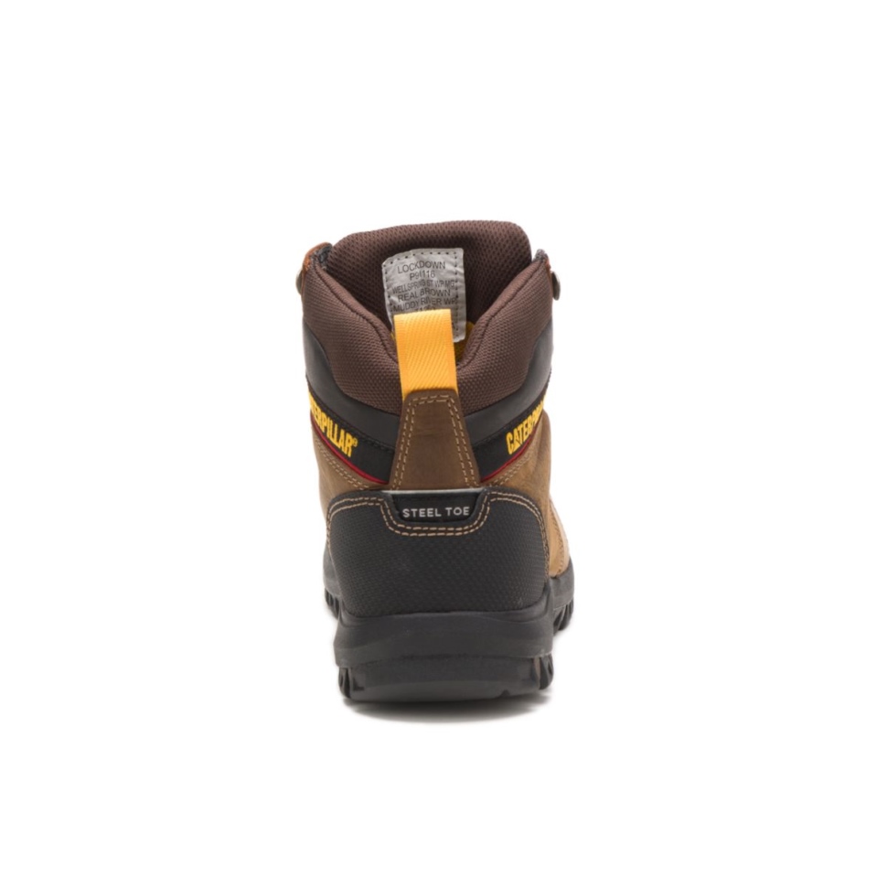 Botte De Travail En Acier à Bout En Acier Pour Femme Marron Véritable