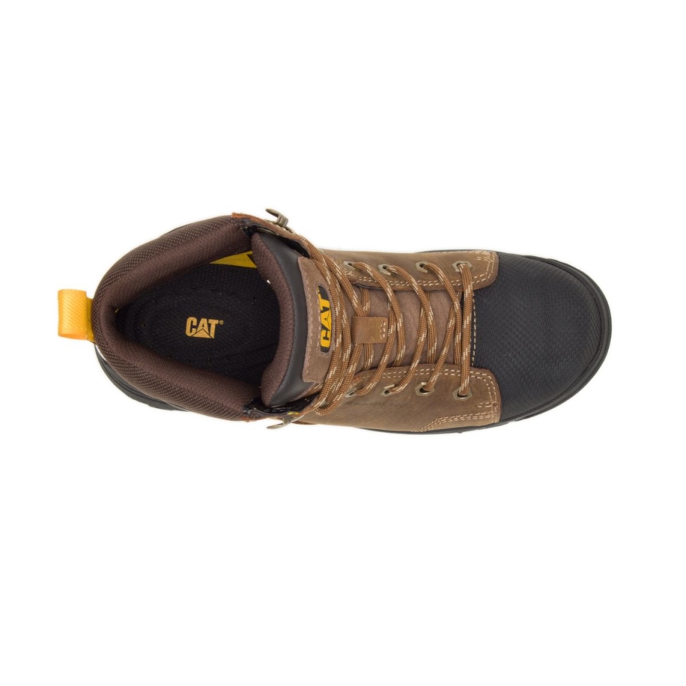 Botte De Travail En Acier à Bout En Acier Pour Femme Marron Véritable