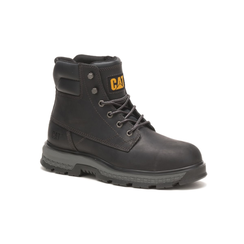 Botte De Travail En Alliage Noir Pour Hommes Exposition 6 \chaussures De Chat