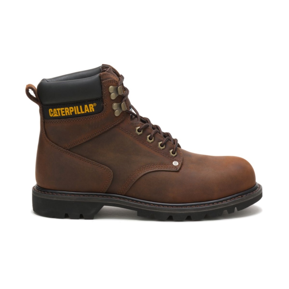 Botte De Travail Marron Foncé Pour Homme Avec Bout En Acier