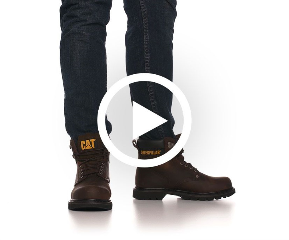 Botte De Travail Marron Foncé Pour Homme Avec Bout En Acier