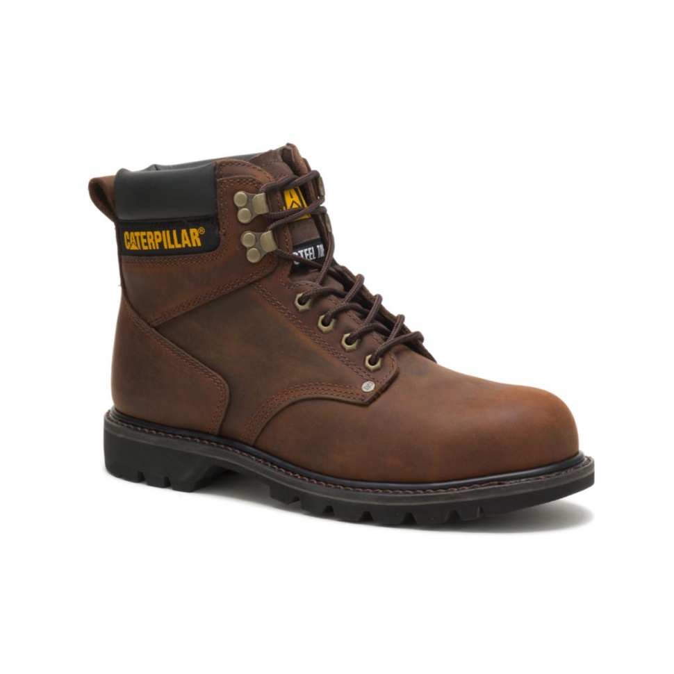 Botte De Travail Marron Foncé Pour Homme Avec Bout En Acier