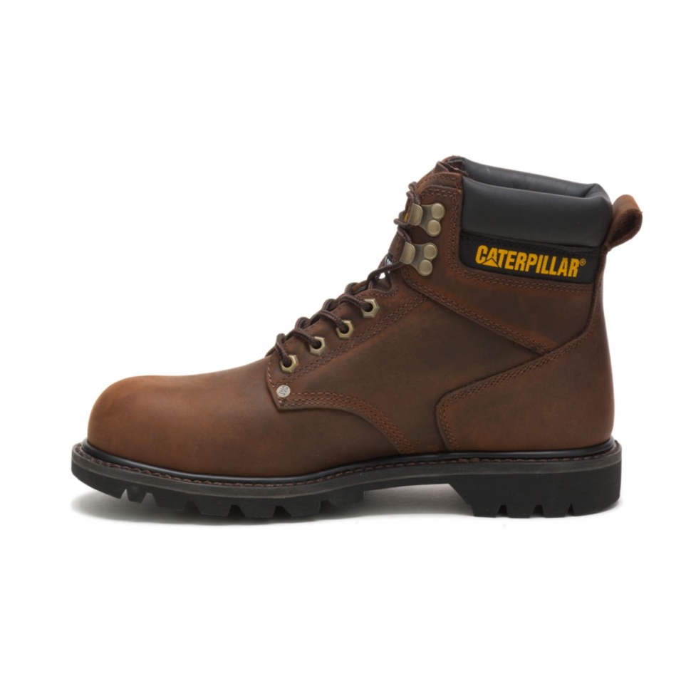 Botte De Travail Marron Foncé Pour Homme Avec Bout En Acier