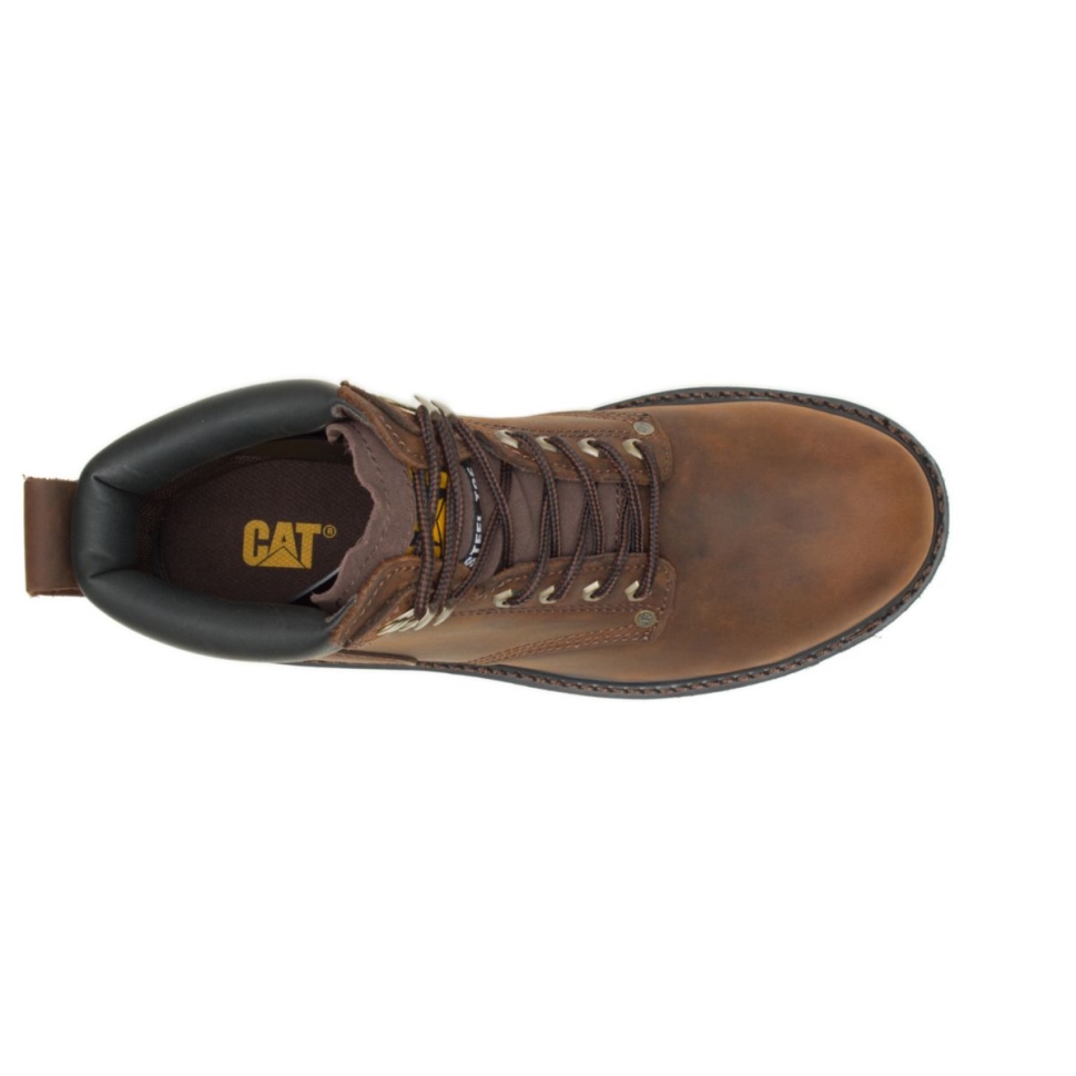 Botte De Travail Marron Foncé Pour Homme Avec Bout En Acier