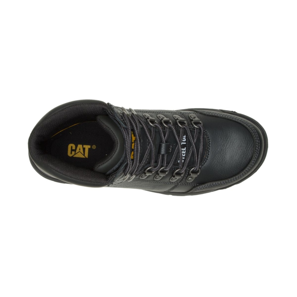 Botte De Travail à Bout En Acier Noir Pour Hommes Chaussures De Chat