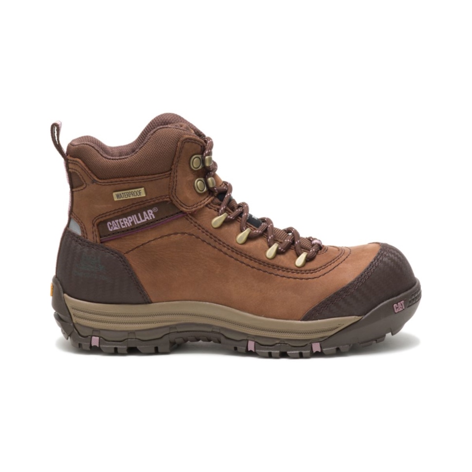 Bottes De Travail Imperméables à Bout Composite Imperméables Pour Femmes Marron Chaussures De Chat