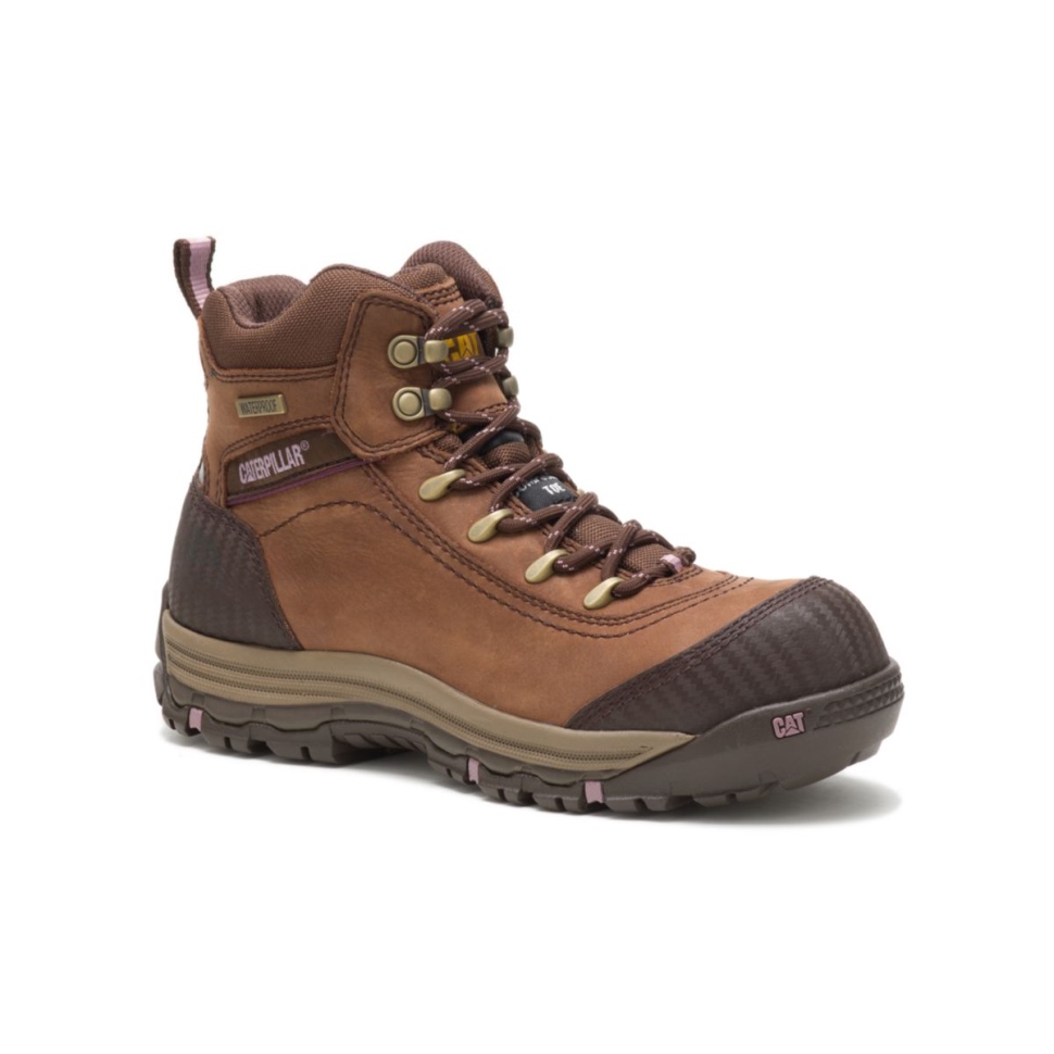 Bottes De Travail Imperméables à Bout Composite Imperméables Pour Femmes Marron Chaussures De Chat