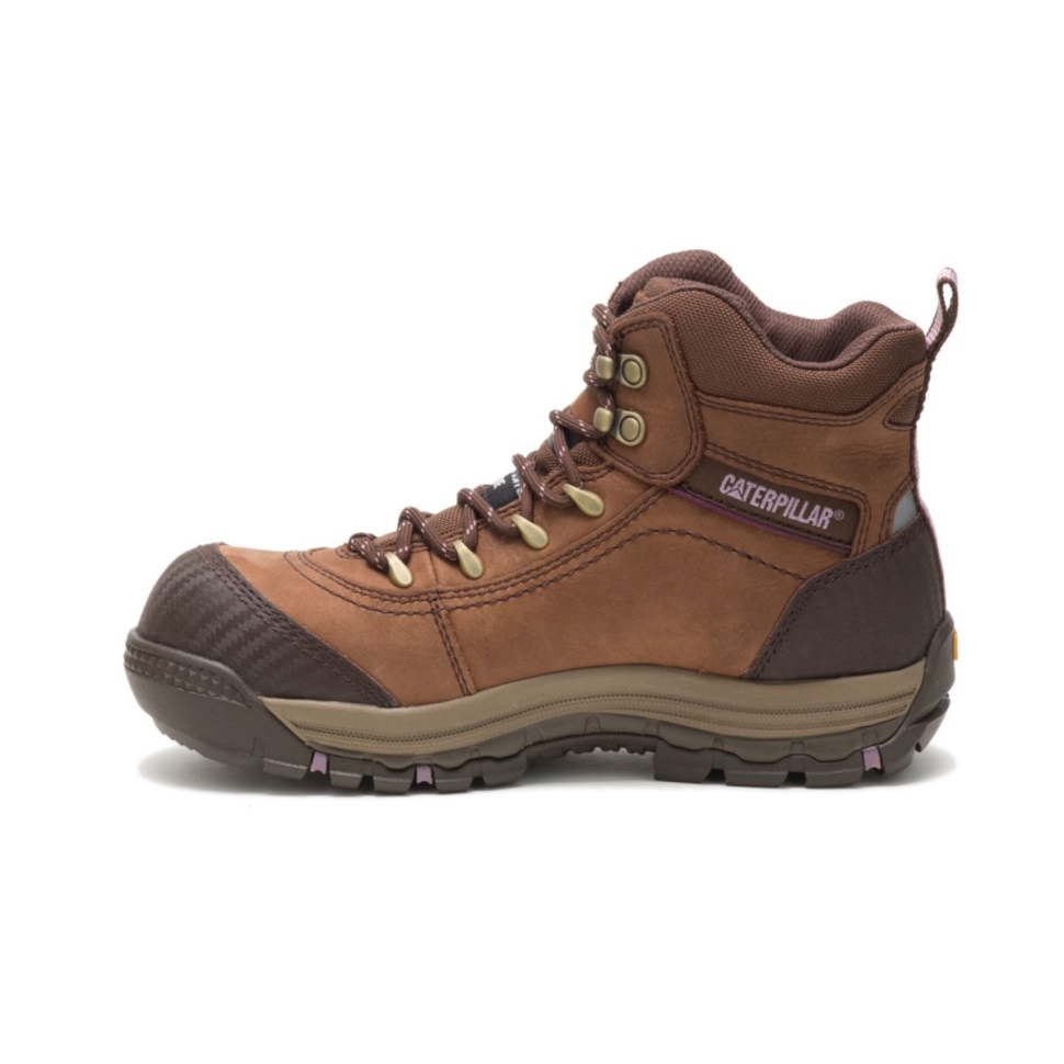 Bottes De Travail Imperméables à Bout Composite Imperméables Pour Femmes Marron Chaussures De Chat