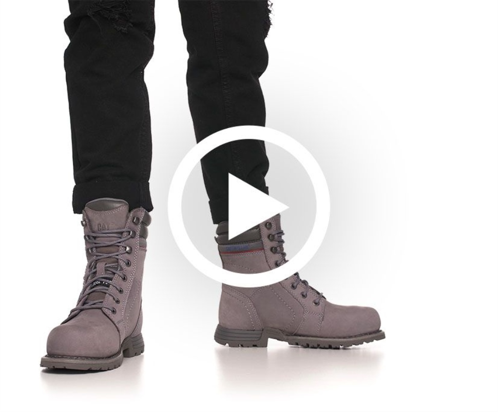 Bottes De Travail Imperméables à Embout D\acier Echo Pour Femmes Gris Givré Chaussures De Chat