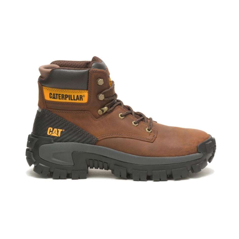 Bottes De Travail à Embout Dacier Pour Hommes Marron Foncé Chaussures De Chat