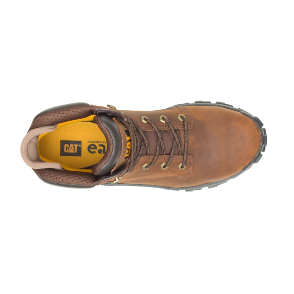 Bottes De Travail à Embout D\acier Pour Hommes Marron Foncé Chaussures De Chat