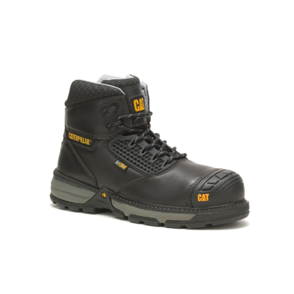 Cat Chaussures Hommes Pelle Superlite Cool Carbone Composite Orteil Botte De Travail Noir