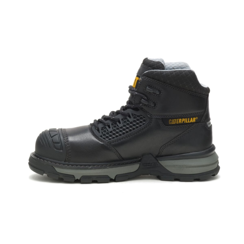 Cat Chaussures Noir Femme Pelle Superlite Cool Botte De Travail En Composite De Carbone