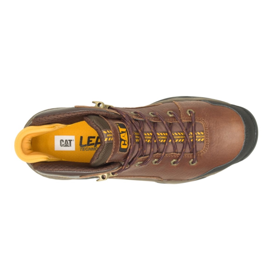 Cat Chaussures Pour Hommes Provoque Mi Imperméable Alliage Orteil Botte De Travail Chêne