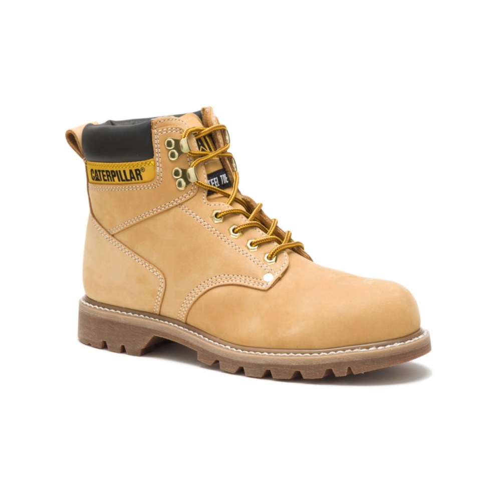 Cat Shoe Honey Nubuck Botte De Travail à Bout En Acier Pour Hommes