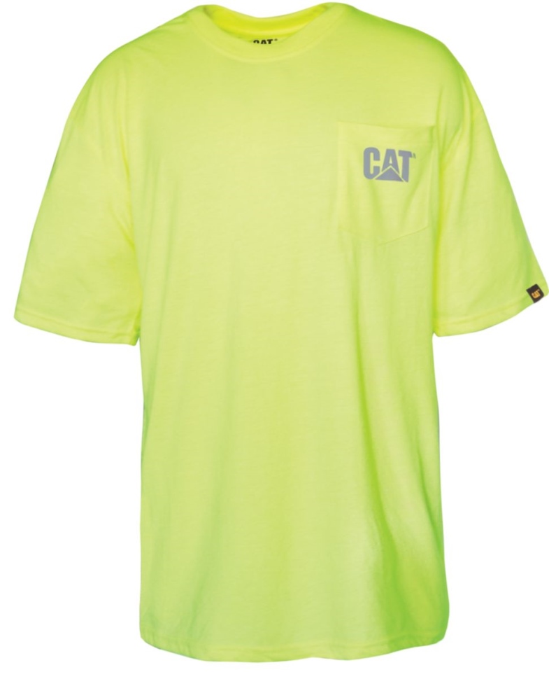 Cat Shoe T-shirt à Poche Haute Visibilité Pour Homme Jaune Pour Homme