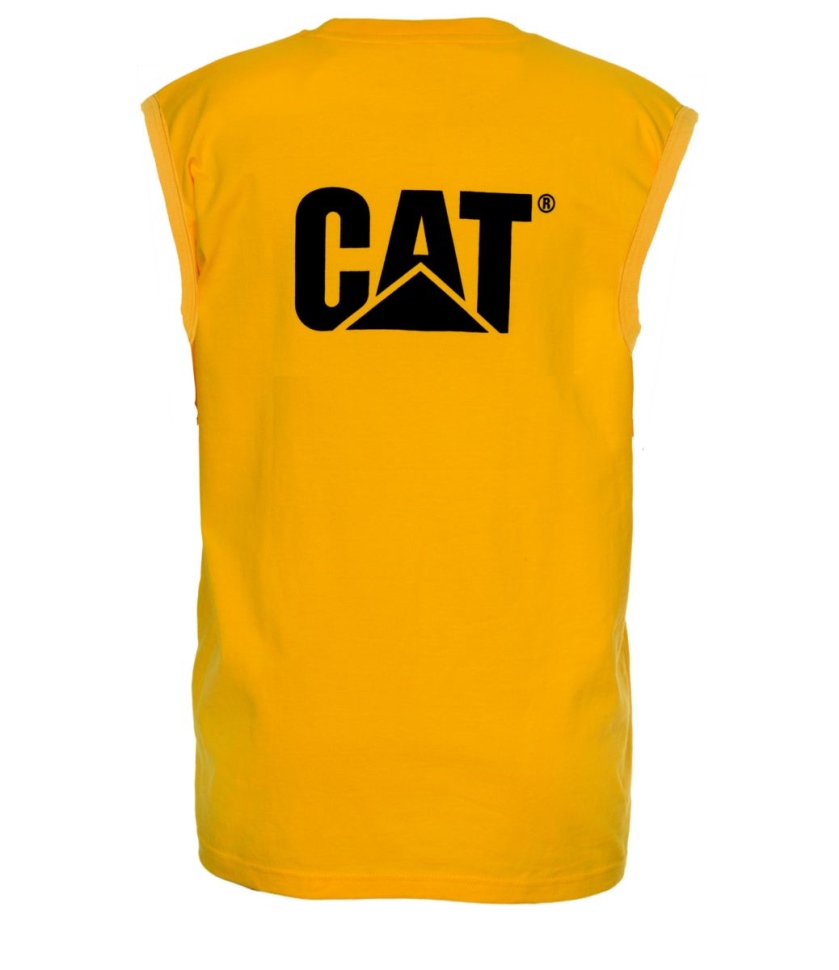 Cat Shoe T-shirt à Poche Sans Manches Pour Homme Jaune