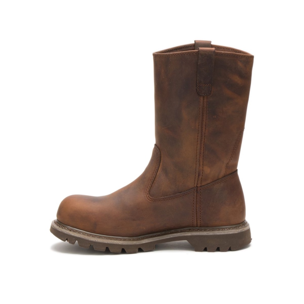 Cat Shoes Bottes De Travail Revolver à Embout D\acier Pour Femmes Beige Foncé