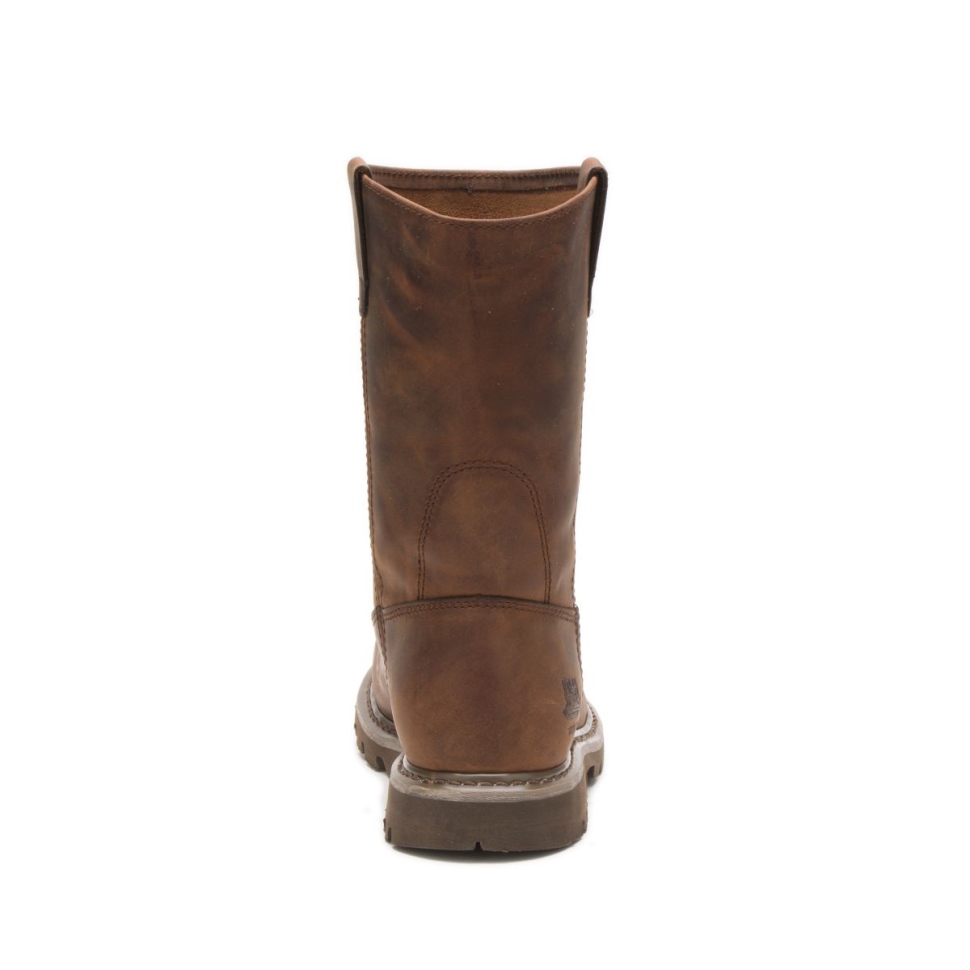 Cat Shoes Bottes De Travail Revolver à Embout D\acier Pour Femmes Beige Foncé