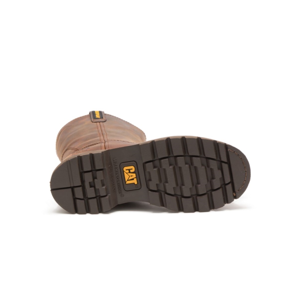 Cat Shoes Bottes De Travail Revolver à Embout D\acier Pour Femmes Beige Foncé