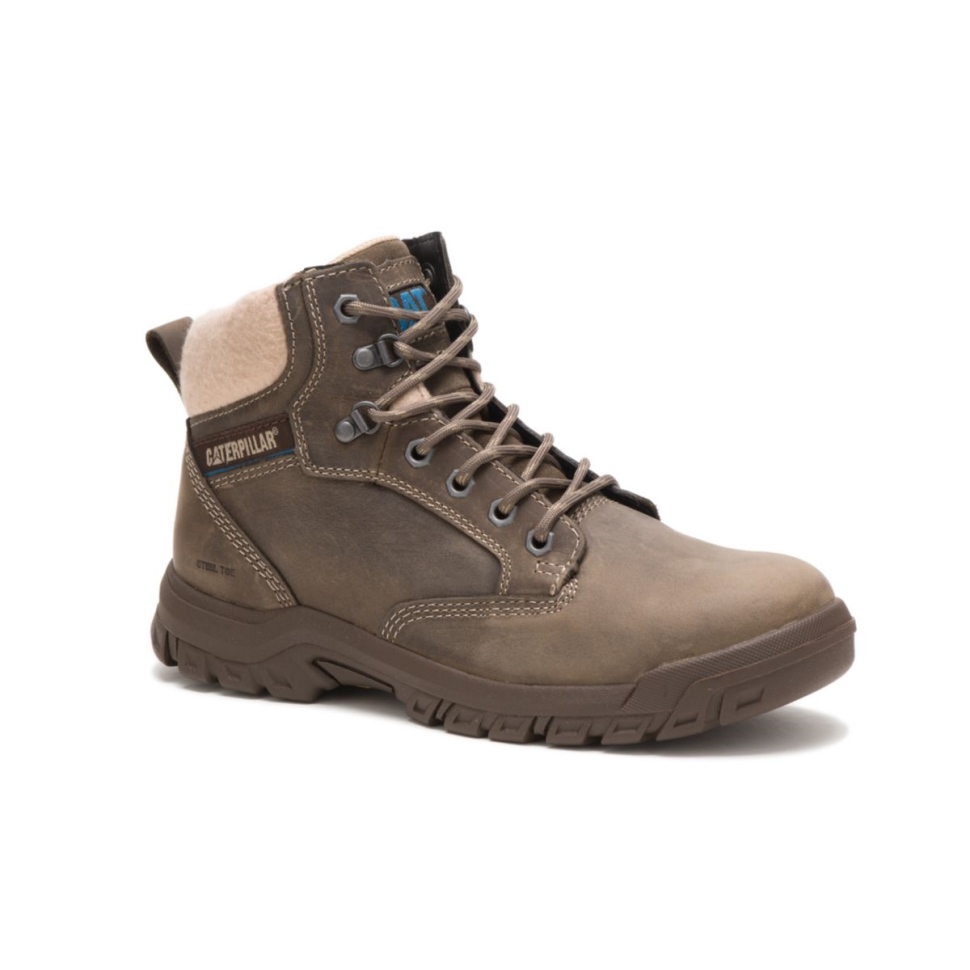 Cat Shoes Bottes De Travail Tess à Embout D\acier Pour Femmes Gris Mouette Foncé
