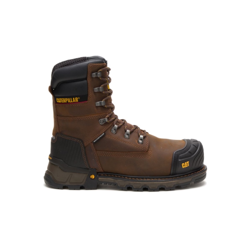 Cat Shoes Excavatrice Pour Hommes Xl 8 Botte De Travail à Embout Composite Marron Foncé