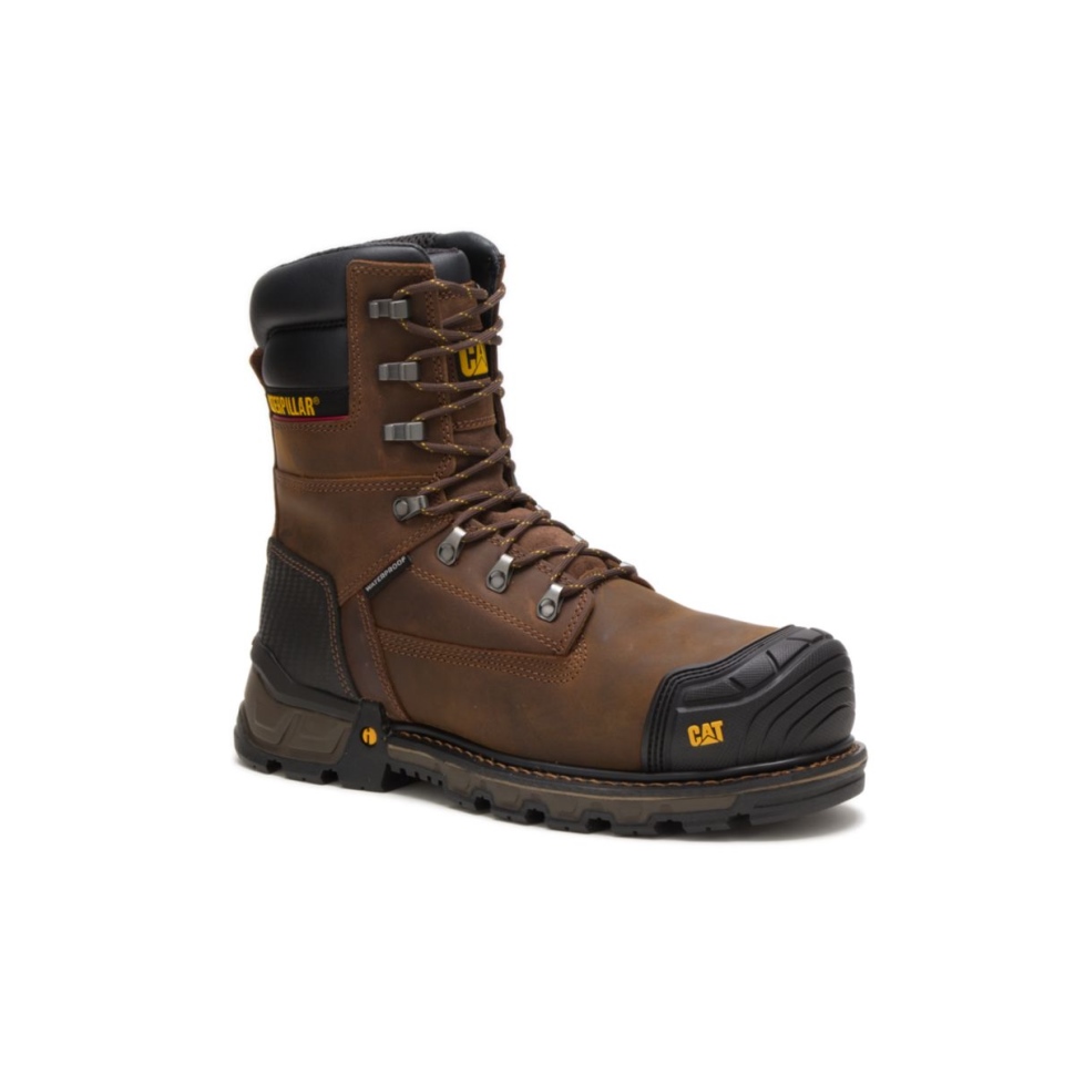 Cat Shoes Excavatrice Pour Hommes Xl 8\ Botte De Travail à Embout Composite Marron Foncé