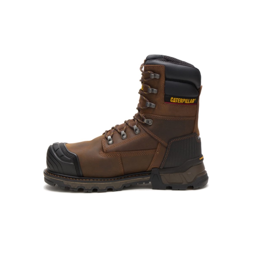 Cat Shoes Excavatrice Pour Hommes Xl 8\ Botte De Travail à Embout Composite Marron Foncé