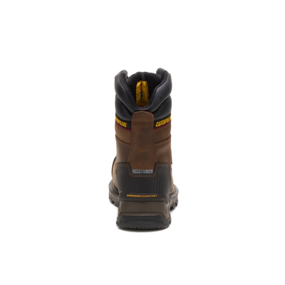 Cat Shoes Excavatrice Pour Hommes Xl 8\ Botte De Travail à Embout Composite Marron Foncé