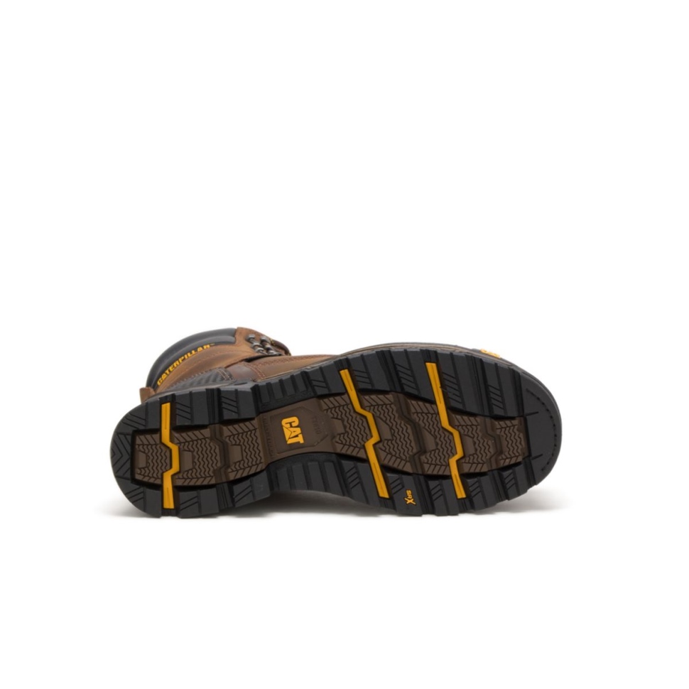 Cat Shoes Excavatrice Pour Hommes Xl 8\ Botte De Travail à Embout Composite Marron Foncé