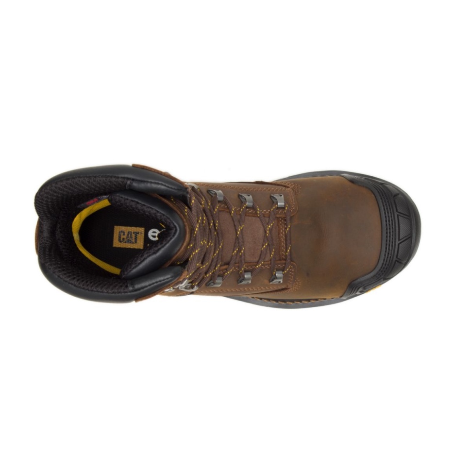 Cat Shoes Excavatrice Pour Hommes Xl 8\ Botte De Travail à Embout Composite Marron Foncé