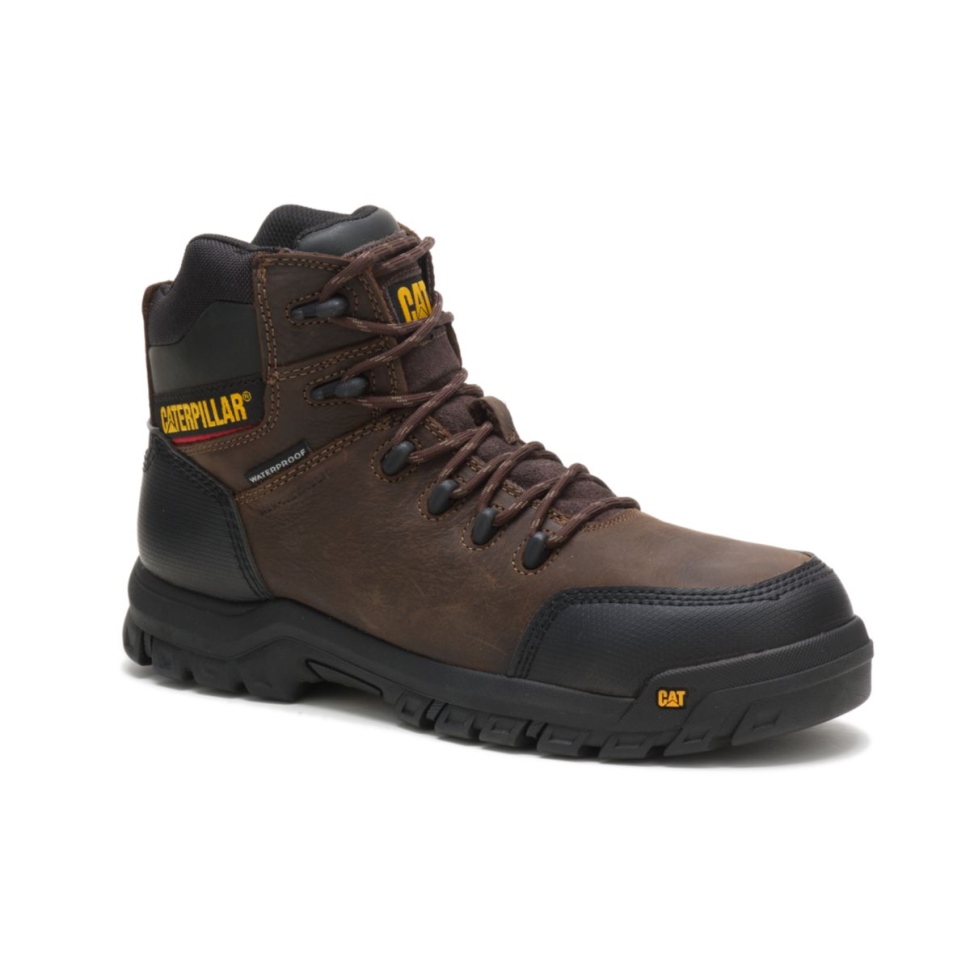 Chat Chaussures Hommes Résorption étanche Composite Orteil Botte De Travail Joint Marron