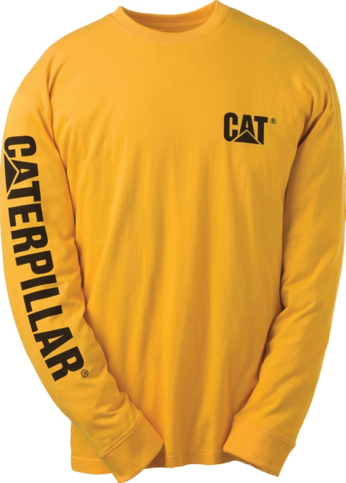 Chaussures De Chat Bannière De Marque Pour Hommes Jaune T-shirt à Manches Longues