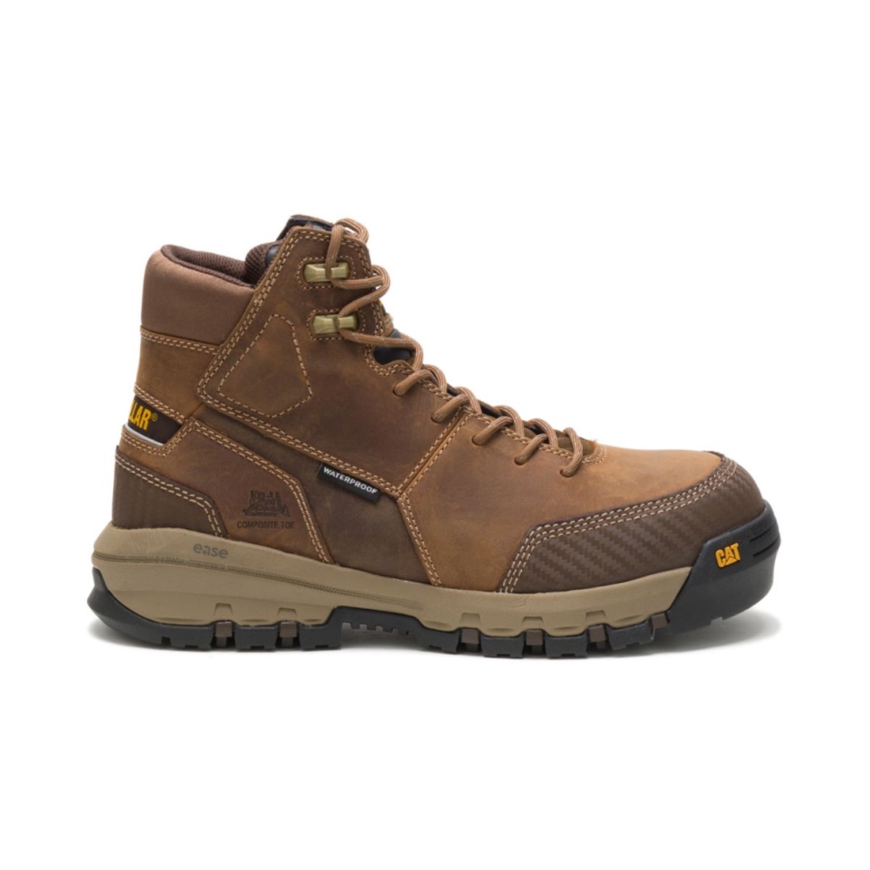 Chaussures De Chat Beige Foncé Dispositif Pour Hommes Imperméable à Leau à Bout Composite Botte De Travail