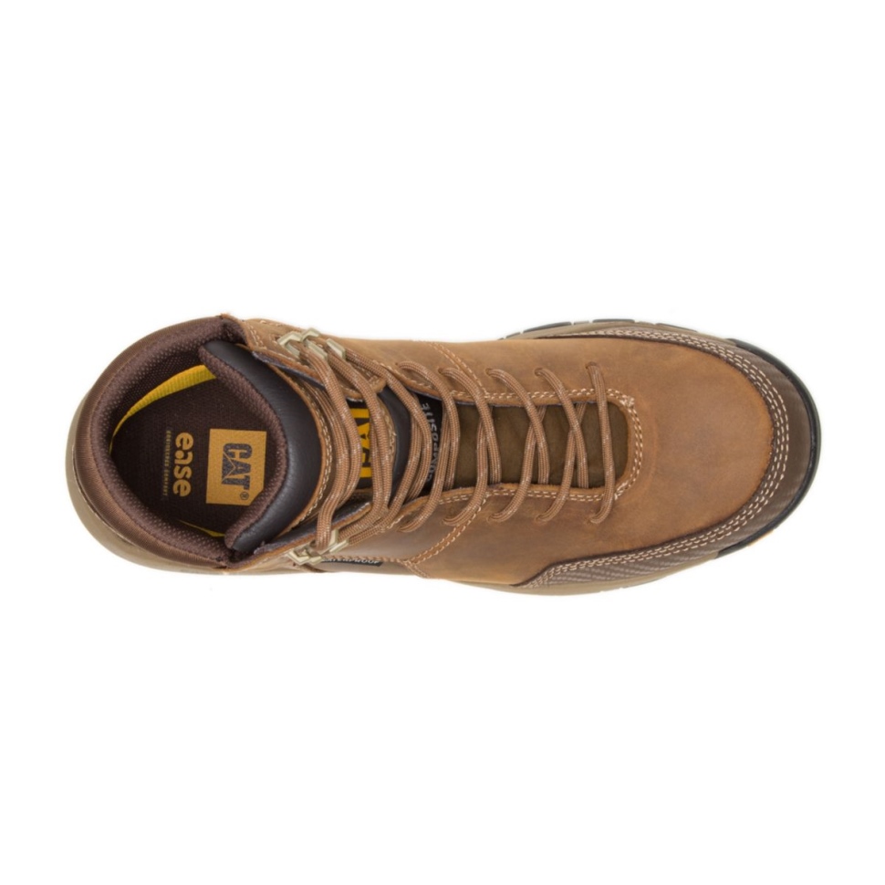 Chaussures De Chat Beige Foncé Dispositif Pour Hommes Imperméable à L\eau à Bout Composite Botte De Travail