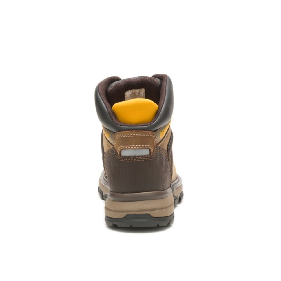 Chaussures De Chat Beige Foncé Pelle Pour Hommes Superlite Botte De Travail Imperméable à Bout Souple