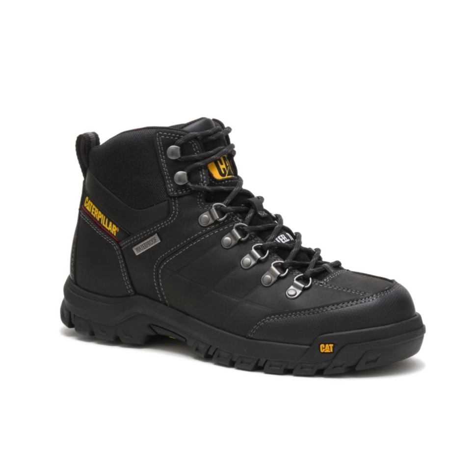 Chaussures De Chat Bottes De Travail Imperméables à Embout D\acier Pour Hommes Noir