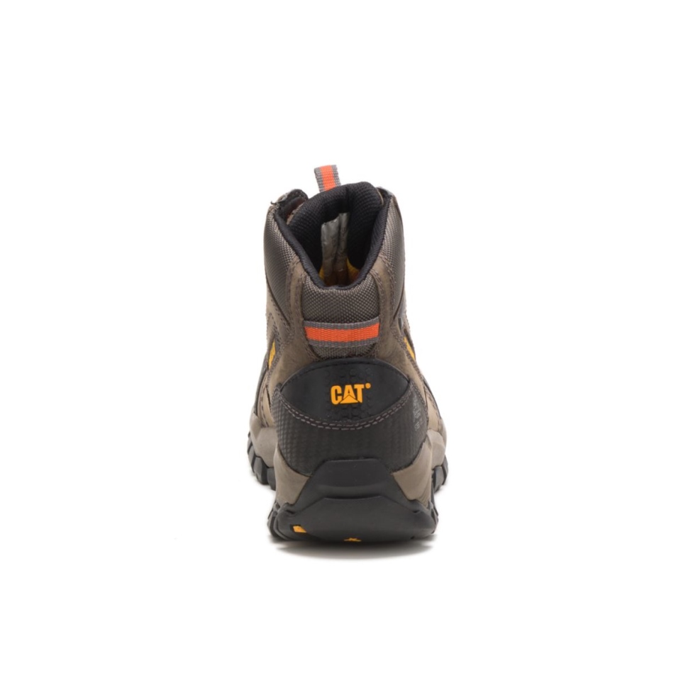Chaussures De Chat Bottes De Travail Navigator Mid Imperméables à Embout D\acier Pour Hommes Gris Mouette Foncé