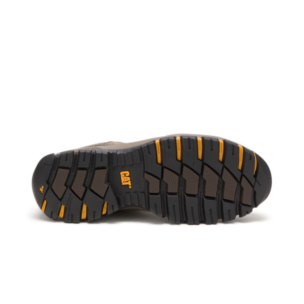 Chaussures De Chat Bottes De Travail Navigator Mid Imperméables à Embout D\acier Pour Hommes Gris Mouette Foncé