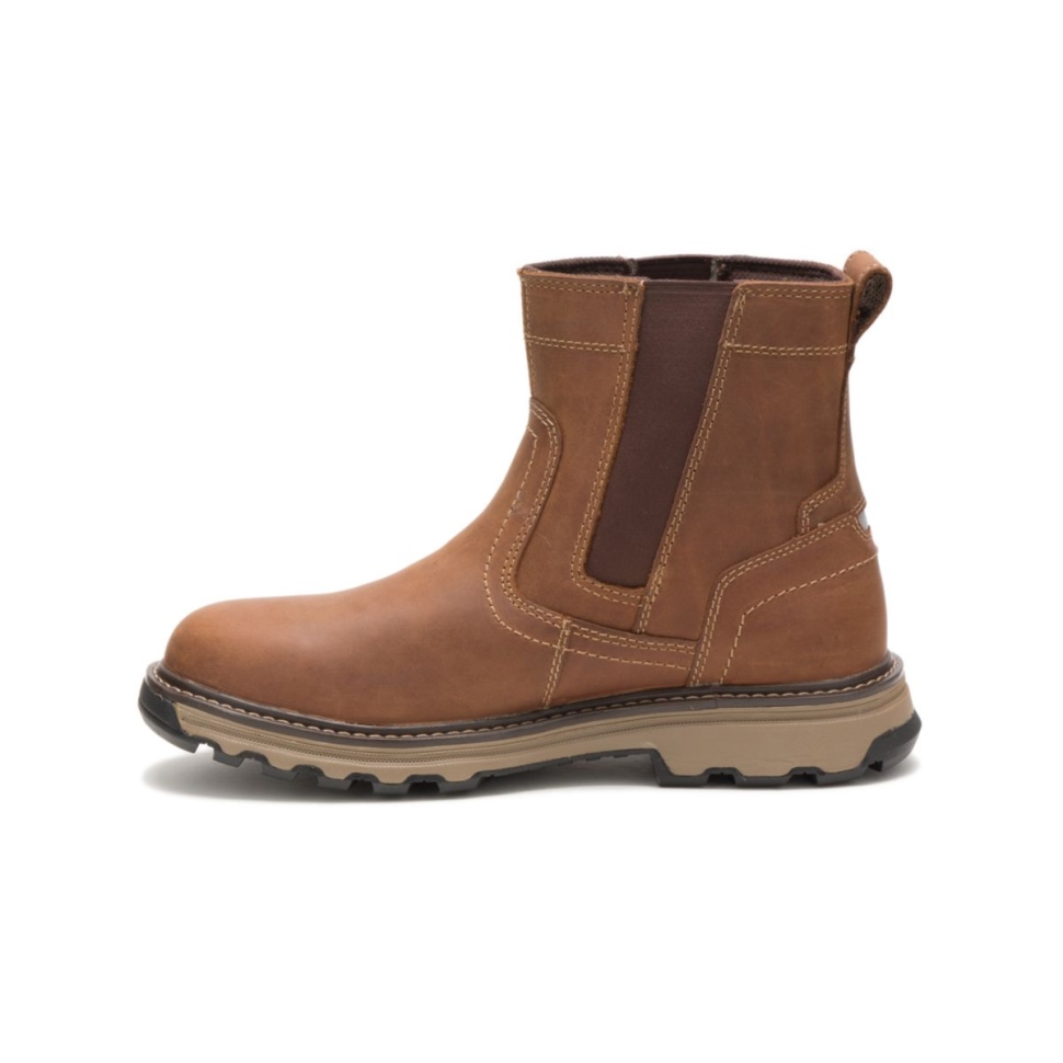 Chaussures De Chat Bottes De Travail Pelton Beige Foncé Pour Hommes