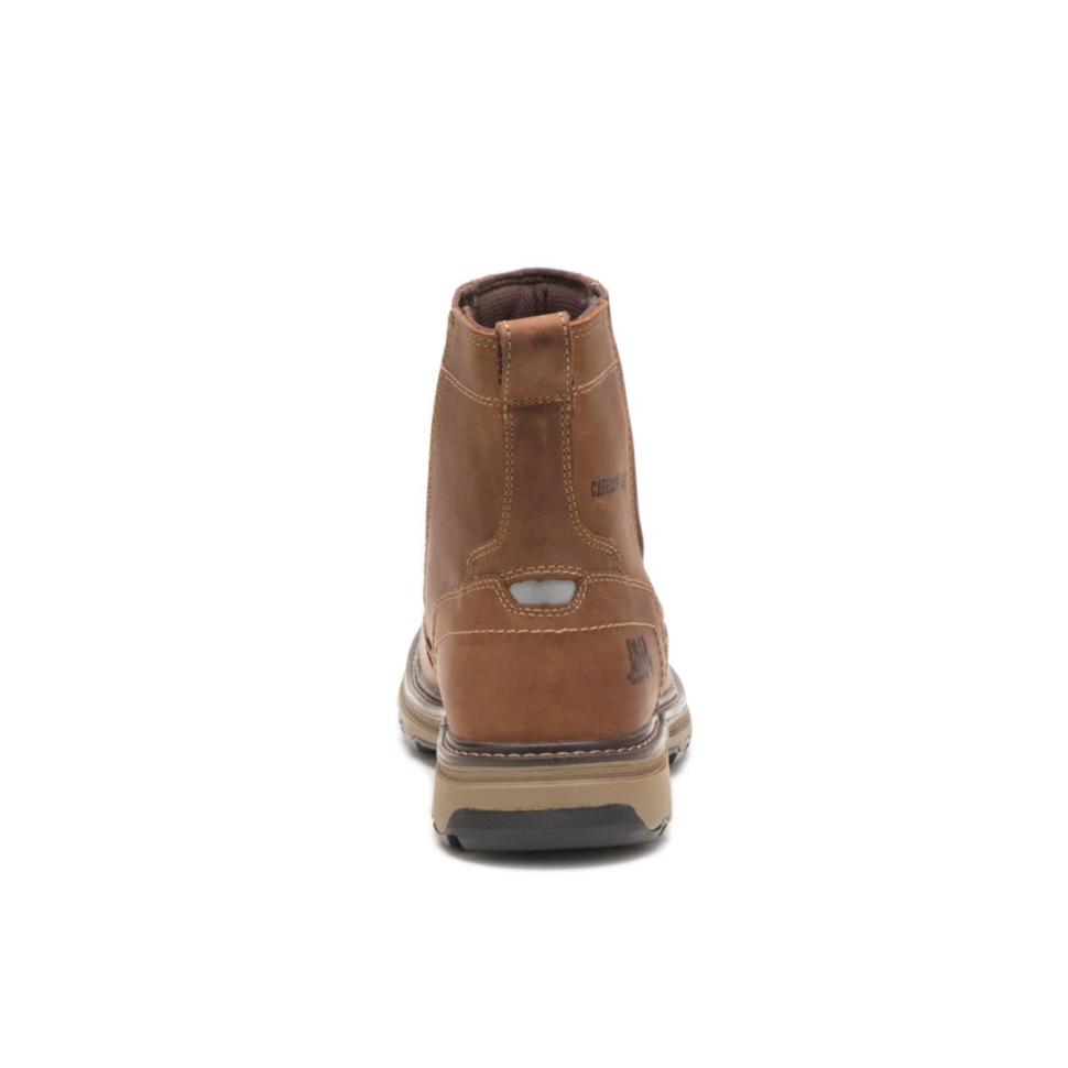Chaussures De Chat Bottes De Travail Pelton Beige Foncé Pour Hommes