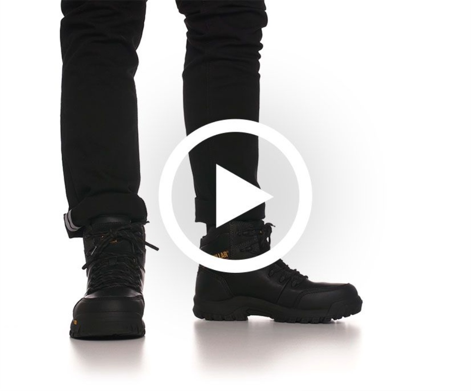 Chaussures De Chat Bottes De Travail à Bout Composite Imperméables à Résorption Pour Hommes Noires