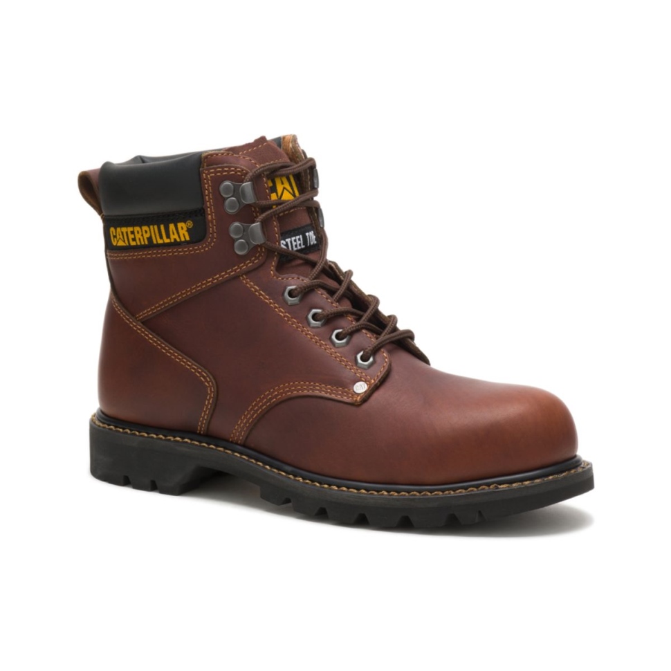 Chaussures De Chat Bottes De Travail à Bout En Acier Pour Hommes Deuxième Quart De Travail Bronzage